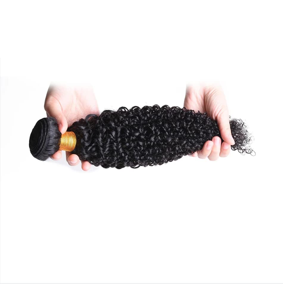 Cabello humano rizado brasileño de 20 pulgadas, 8A, sin procesar, 1 paquete de cabello virgen, rizado, rizado, paquete único (3.53oz) color natural