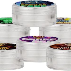 JOUGE 50 frascos pequeños de almacenamiento de 0.18 oz con calcomanías, contenedor a prueba de olores, etiqueta de cápsulas de la serie Little Cream JOUGE 50 frascos pequeños de almacenamiento de 0.18 oz con calcomanías, contenedor a prueba de olores, etiqueta de cápsulas de la serie Little Cream