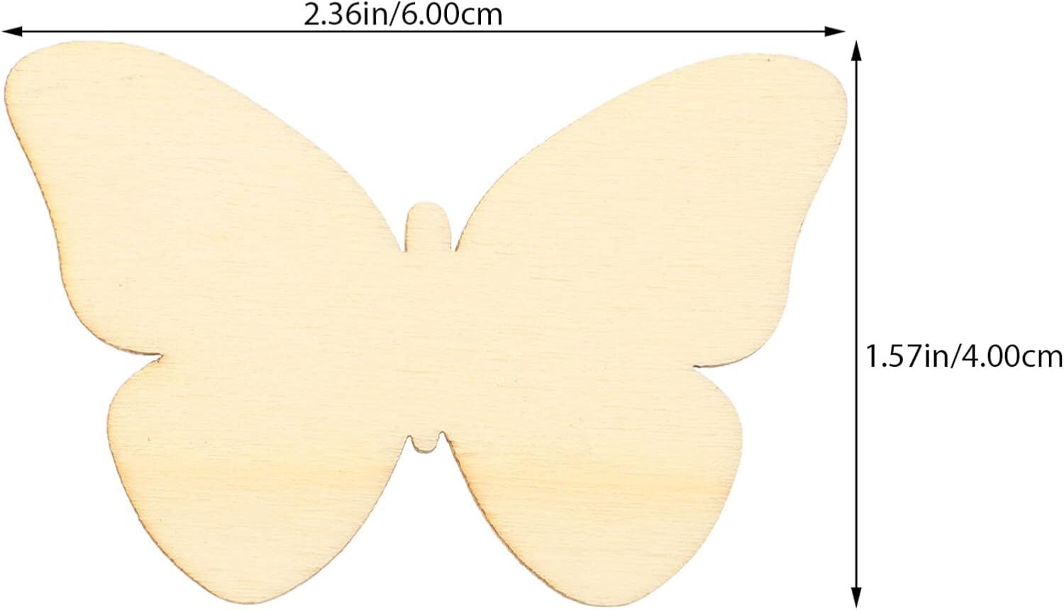 50 piezas de mariposas para adultos, madera natural en blanco en blanco con forma de mariposa, recortes para manualidades, boda, decoración del