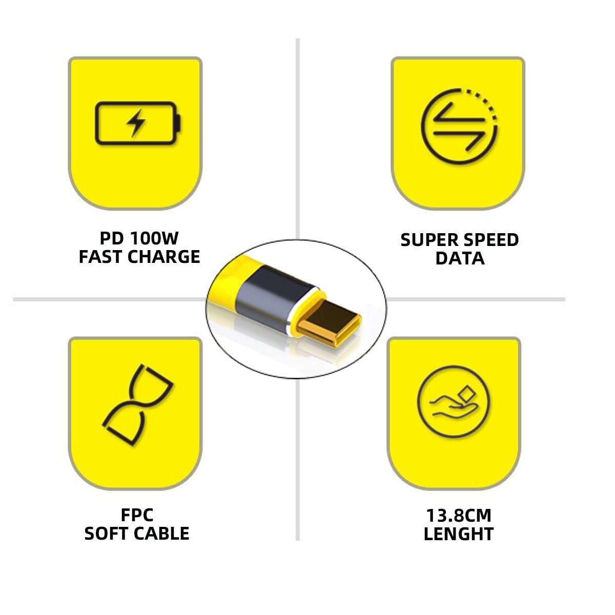 CY Cable USB4 macho a hembra Cable de extensión 5.1 in USB4.0 delgado plano macho toF 40Gbps con carga de 100 W y 8K 60Hz
