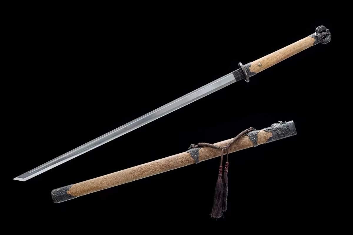 Han dao Sword Real (cuchillas forjadas de acero de alto carbono, vaina de palisandro) Práctica, espada china