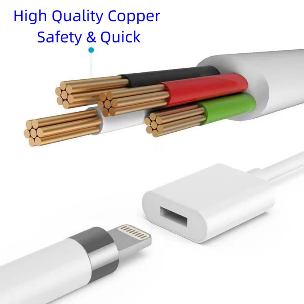Cargador de lápiz Apple, cargador USB A a Apple Pen, adaptador de lápiz Apple compatible con Apple Pencil de 1 generación (1 paquete, 3.31)