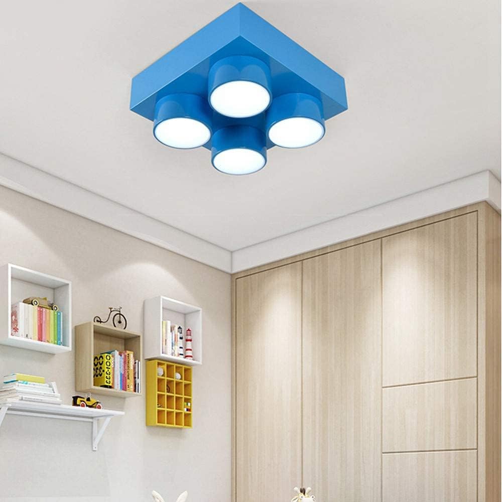 Lámpara de techo moderna para niños para habitación de niños, accesorio de iluminación de techo de montaje empotrado, colorido bloque de acrílico