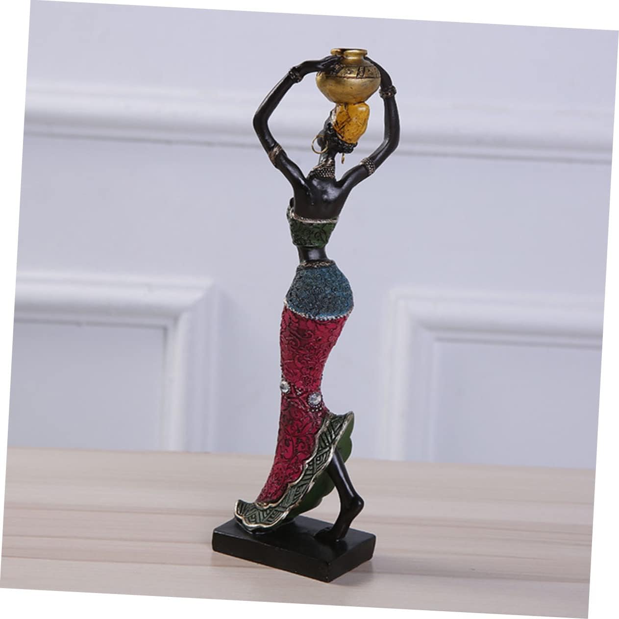 2 adornos negros decoración retro para el hogar decoración del hogar negro decoración del hogar músico estatuas africanas mujer africana escultura