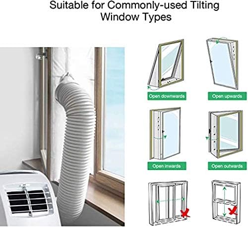 Sello universal de ventana de 157.5 in157Is. para aire acondicionado portátil y secadora de ropa. Fácil de instalar, protectores de intercambio de
