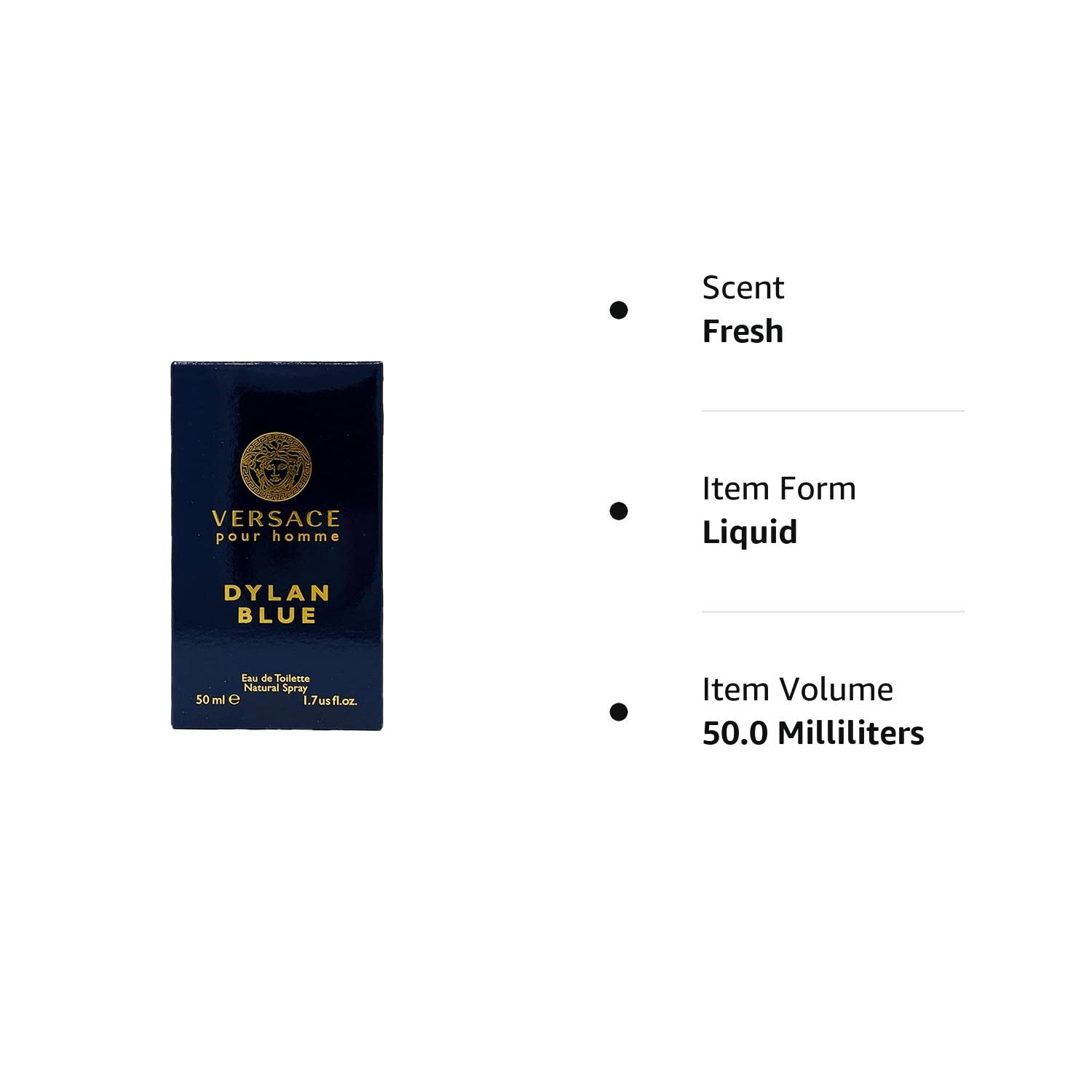 Versace Dylan Blue Eau De Toilette Spray para hombre, 1.7 onzas