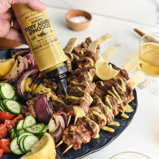 Terrapin Ridge Farms – Salsa de guarnición de alioli de coco y curry – Una botella exprimible de 8.25 onzas