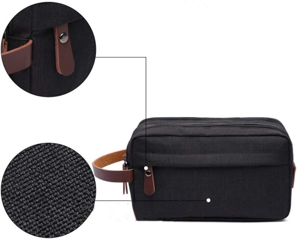 Tumecos Neceser de cuero encerado para hombre, kit de afeitado, accesorios de viaje, bolsa organizadora (verde militar 1)