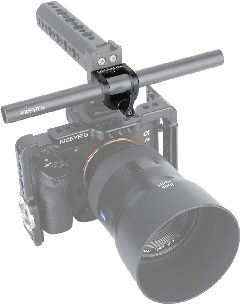 NICEYRIG Abrazadera de varilla de 0.591 in, soporte de varilla individual para sistema de soporte de riel de 0.591 in, montaje EVF, luz LED,