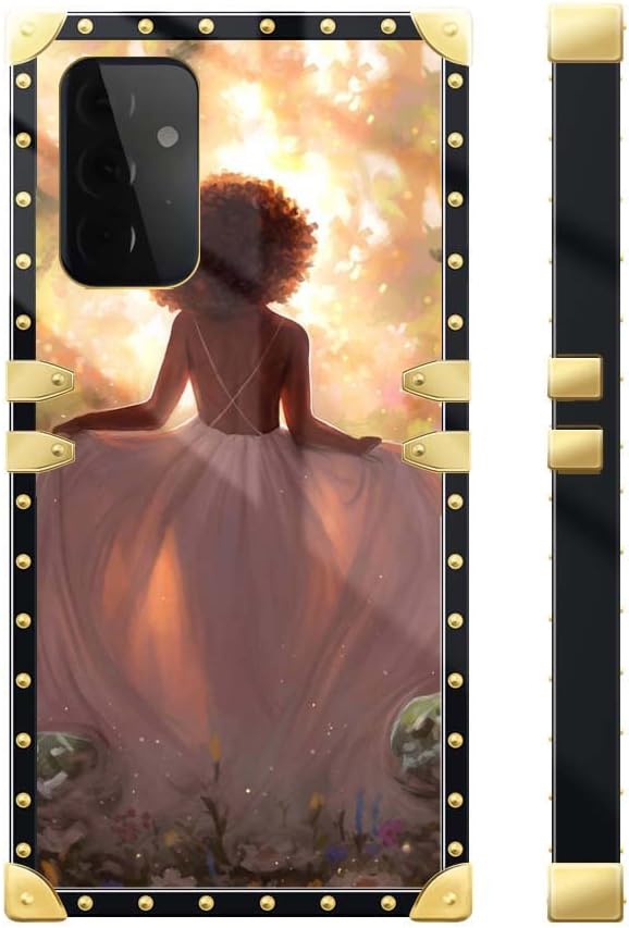 Funda para Samsung Galaxy A72 5G4G, vista trasera de niña en vestido, bordes cuadrados de poliuretano termoplástico suave para Samsung Galaxy A72