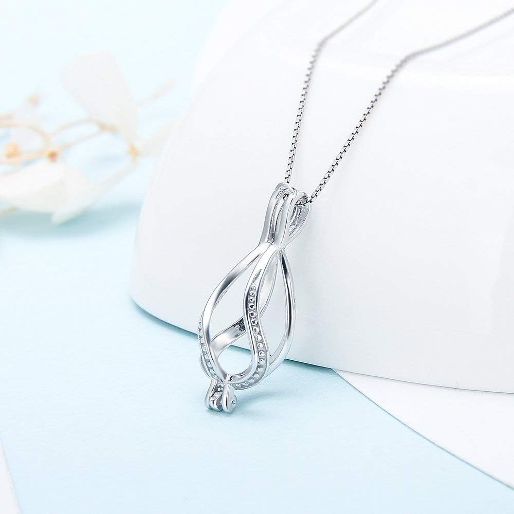 Colgantes de jaula de perlas retorcidas de plata esterlina para mujer, colgantes de jaula de perlas de diseño para fabricación de joyas de perlas,