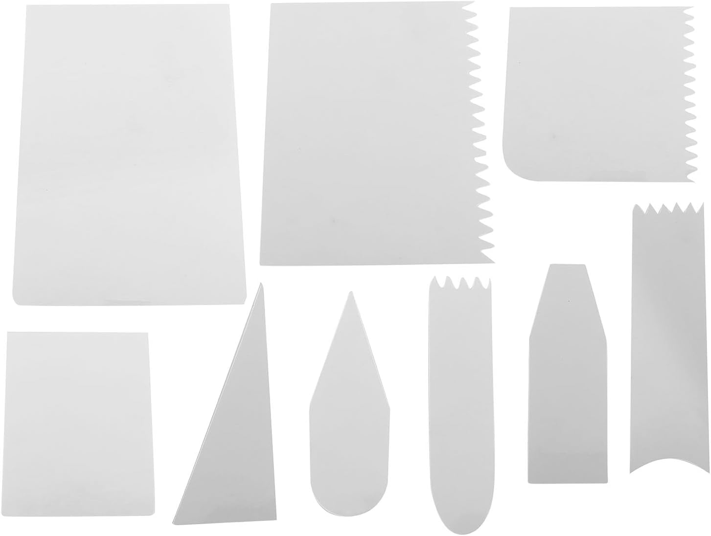 Kit de raspadores 9 en 1 de plástico transparente para pasteles, crema raspador más suave para pan, pastelería, decoración de pasteles, bricolaje,
