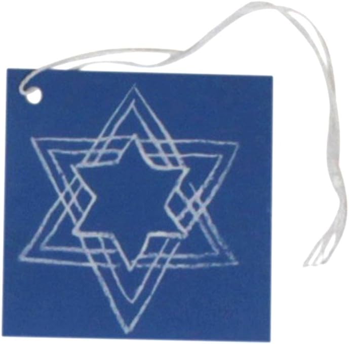 Iconikal Etiquetas de regalo de Hanukkah de cartulina, estrella de David, 60 unidades