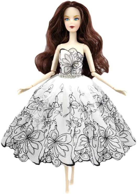 Vestido de ballet tutú de moda para muñecas de 11.5 pulgadas, accesorios de muñecas de 16, falda de 3 capas con diamantes de imitación, vestido de