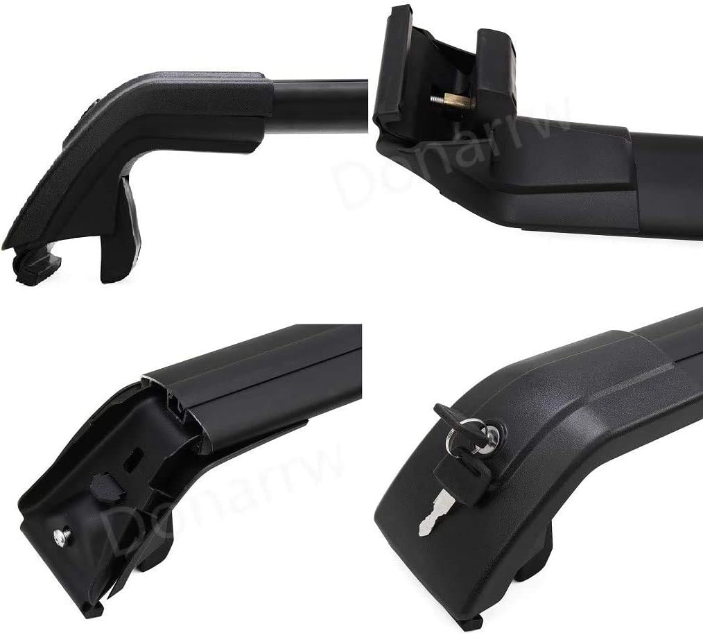 Portaequipajes con cerradura para Volkswagen VW ID.4 2021 2022 2023 2024 Barras transversales portaequipajes (negro)