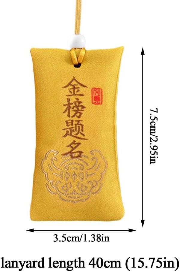 Bolso de bendición de estilo chino marrón, talismán chino clásico, felicidad, amuleto chino sales marinas, espiritual, budista