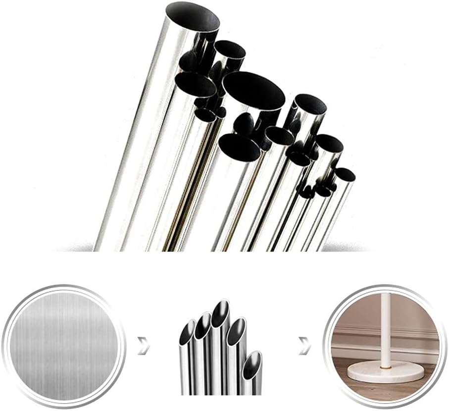 Coat Rack Single Pole Coat Stand Sturdy Stainless Steel Metal Coat Shelf Marble Base Bedroom Living Room Hanger