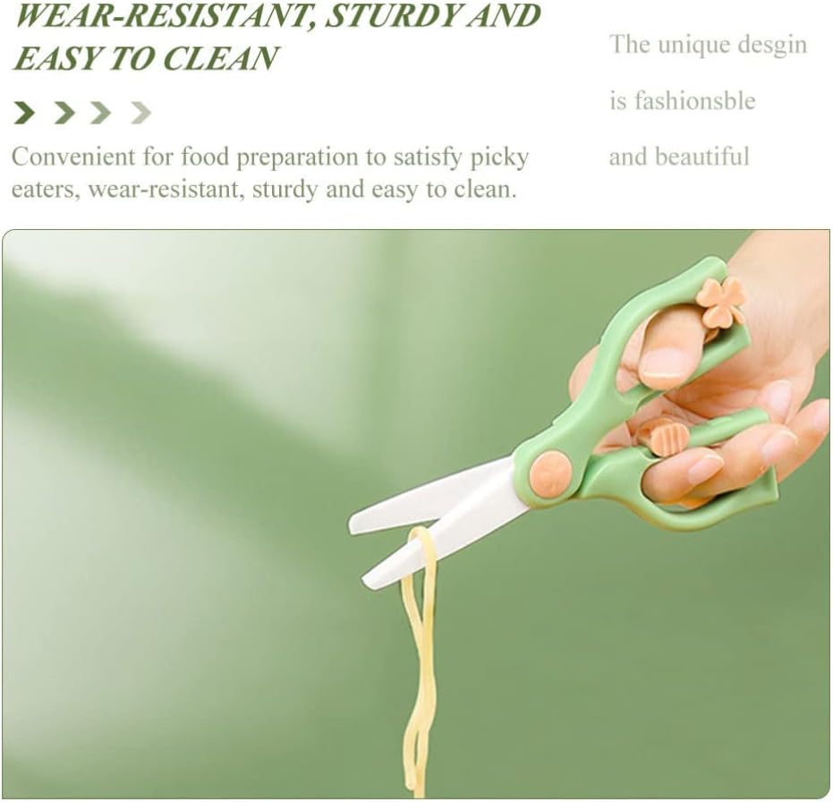 Housoutil 1 juego de tijeras de comida para bebés, tijeras de seguridad con estuche de viaje, tijeras portátiles para alimentos para bebés,