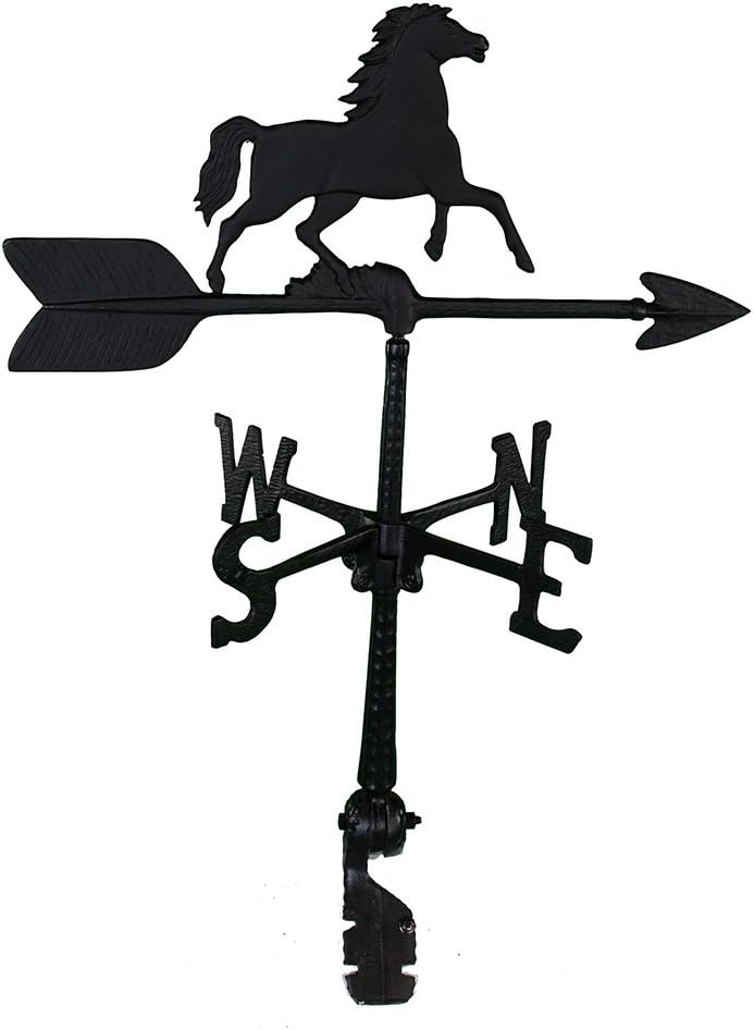 Montague Metal Products Veleta de 24 pulgadas con adorno de caballo