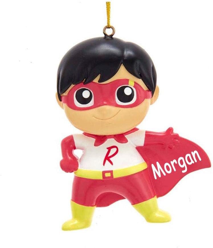 Ryan’s World Superhero – Adorno navideño de personaje de Titán rojo con nombre personalizado
