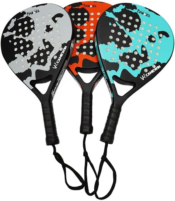 Raqueta de tenis de playa de fibra de carbono con núcleo de espuma viscoelástica EVA, muñequeras, correas, pelotas de tenis