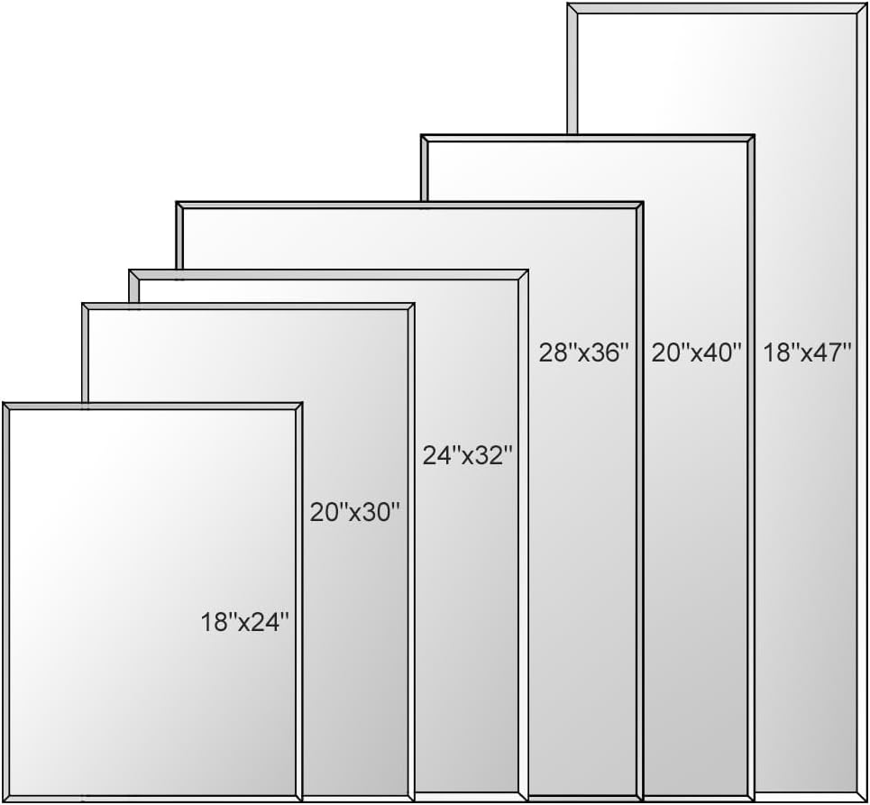 Chende Espejo biselado grande de 20 x 40 pulgadas para pared, juego de 2 espejos de pared de baño con borde biselado, espejo horizontal o vertical