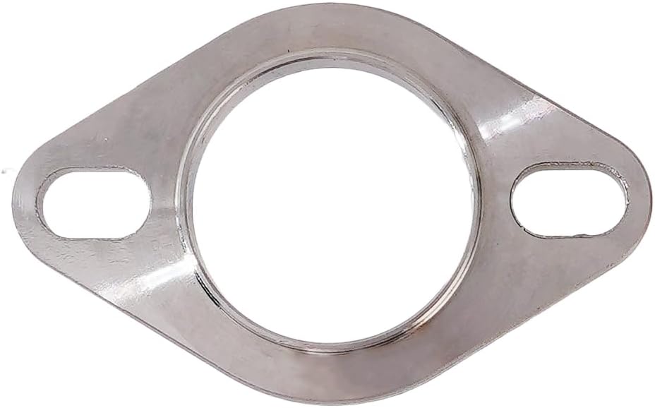 Rwraps Brida y junta de escape de 2 pernos de 2 pulgadas, brida de escape de acero inoxidable con pernos y tuercas de brida