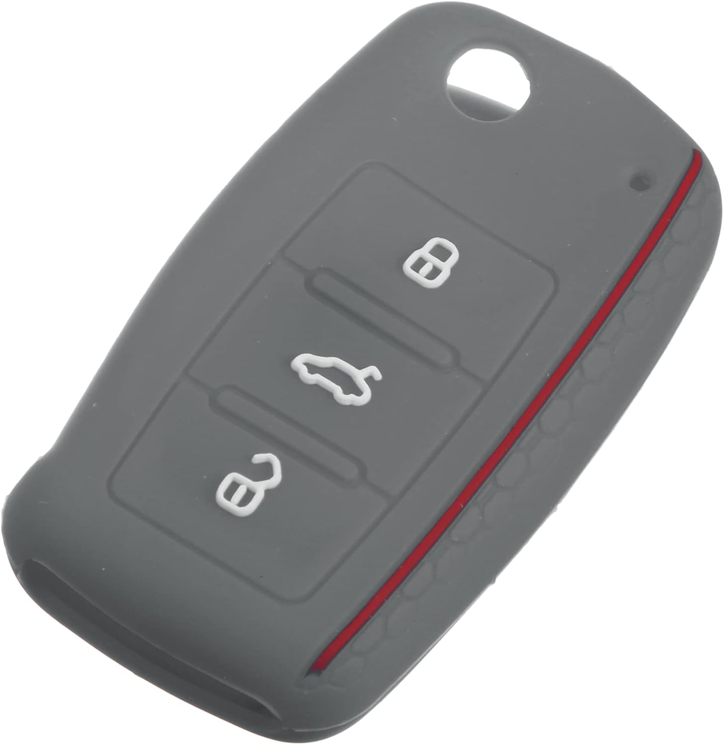 X AUTOHAUX Carcasa protectora de silicona para Volkswagen Jetta GTI Passat Golf Tiguan Touareg 3 botones, color gris oscuro