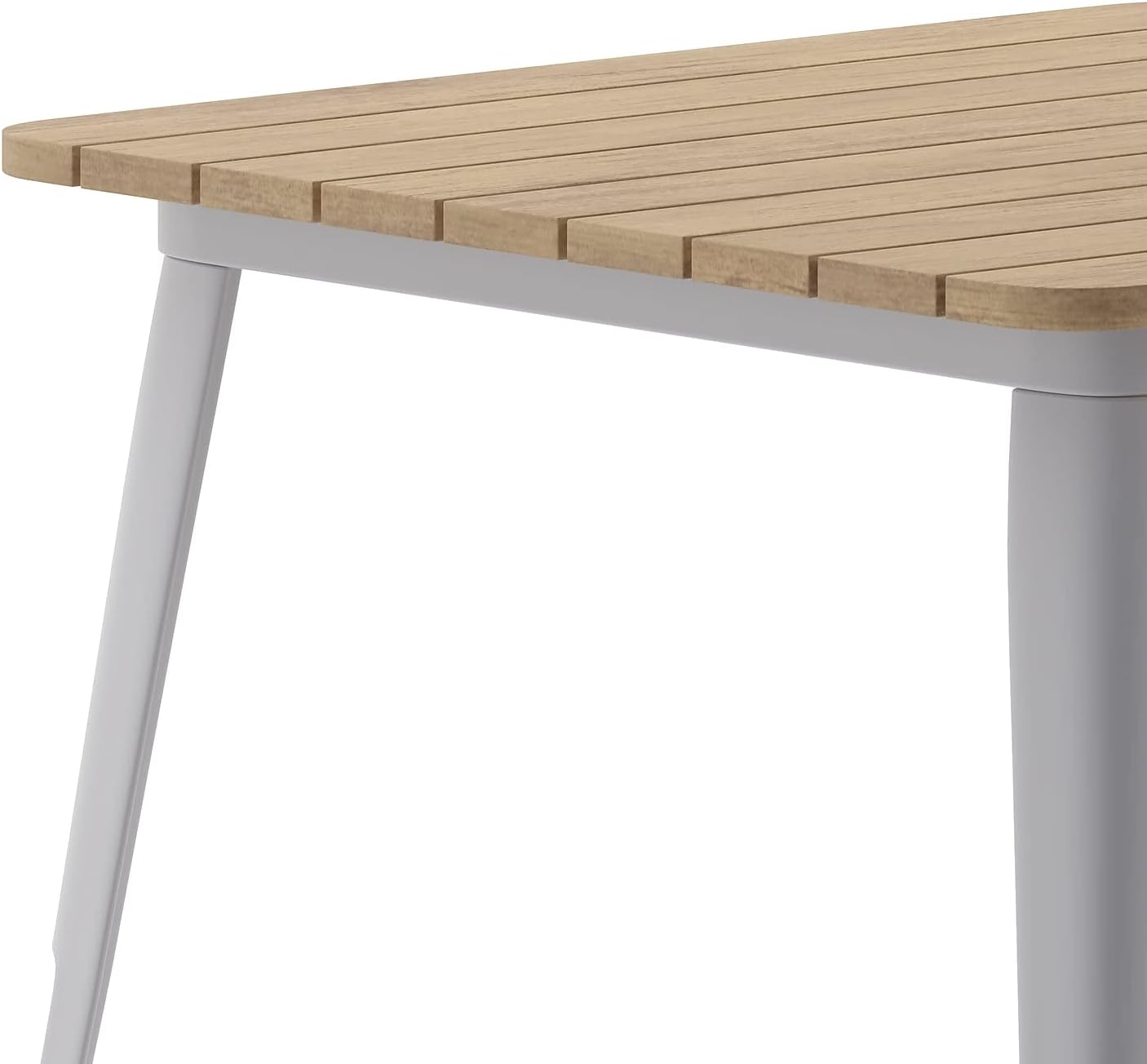 Flash Furniture Declan – Mesa de comedor comercial para exteriores, parte superior de poliresina para todo tipo de clima con base de acero, cuadrada