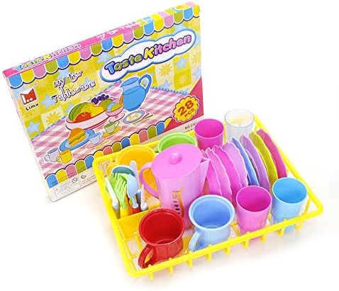PowerTRC Juego de platos de cocina y té para lavar y secar para niños