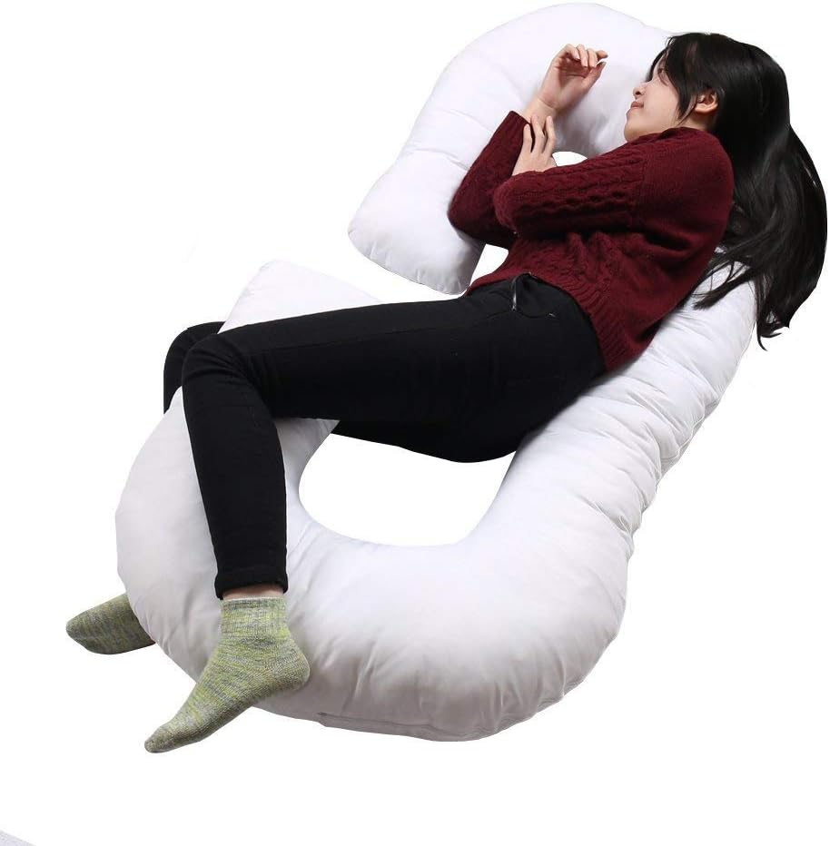 BestRest Almohada de cuerpo completo  Almohada en forma de C para embarazo, lactancia, maternidad  Cama extragrande en forma de U  Lado, pierna,