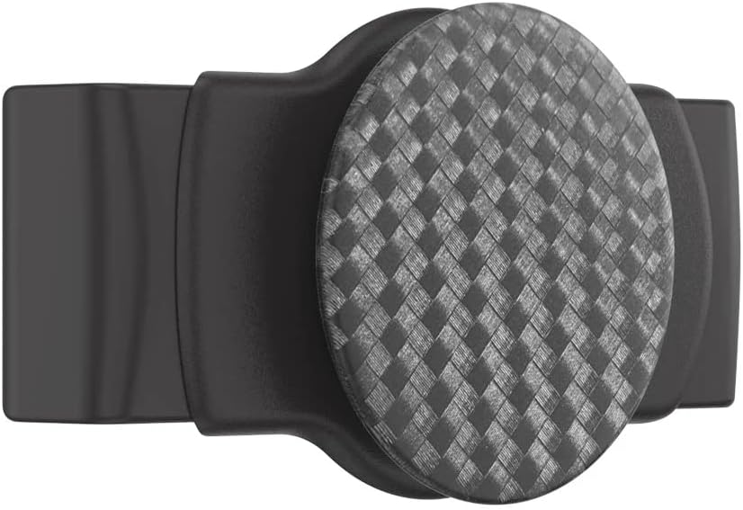 PopSockets – Agarre para teléfonos y fundas, agarre deslizable para teléfono con soporte expandible, bordes cuadrados, tejido de carbonita negra