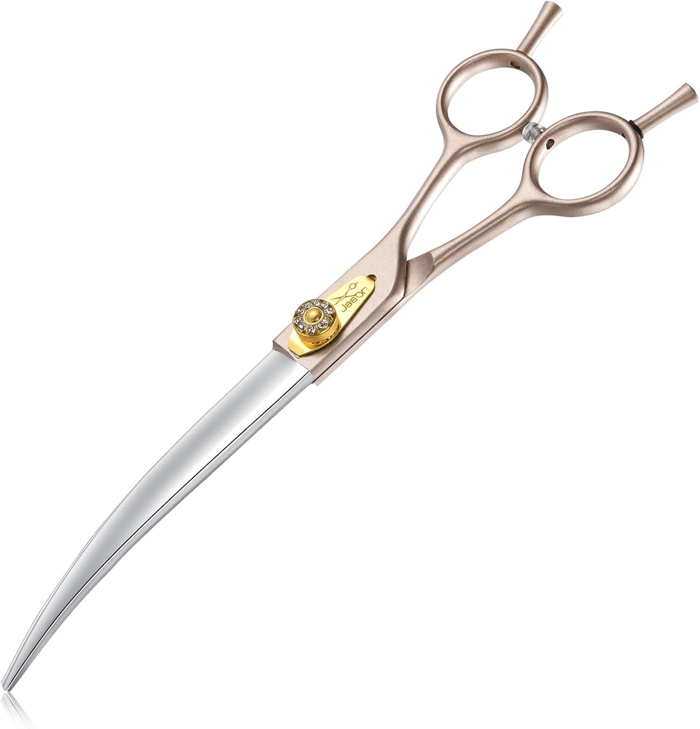 JASON Tijeras de aseo para perros de 7.5 pulgadas, tijeras curvadas profesionales con mango ergonómico, tijeras japonesas de acero inoxidable 440C