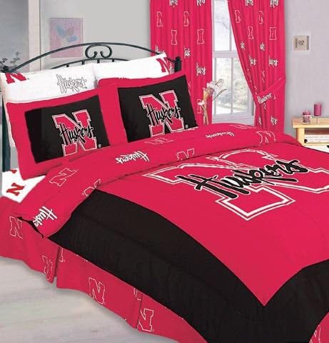 College Covers Everything Comfy Nebraska Cornhuskers – Falda de cama con volantes, tamaño individual