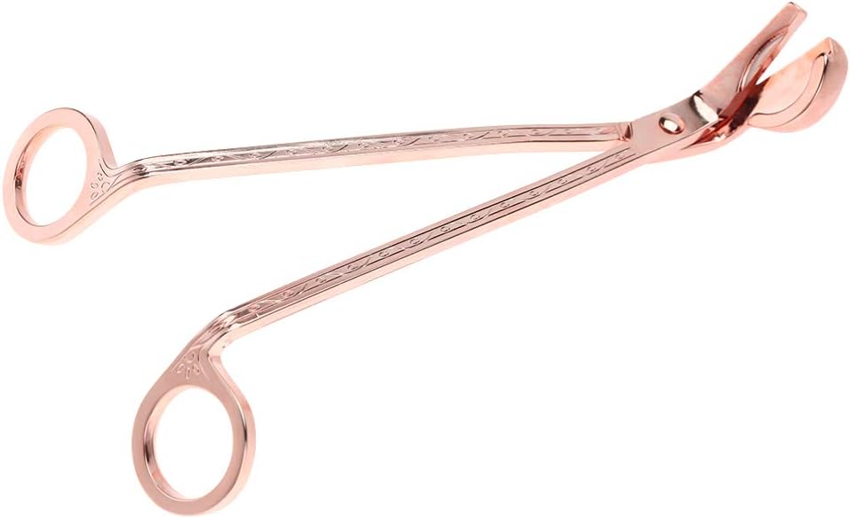 Restokki Cortador de mechas de vela, de acero inoxidable, chapado semicircular, con clip de corazón, tijeras, kit de cuidado de velas para amantes