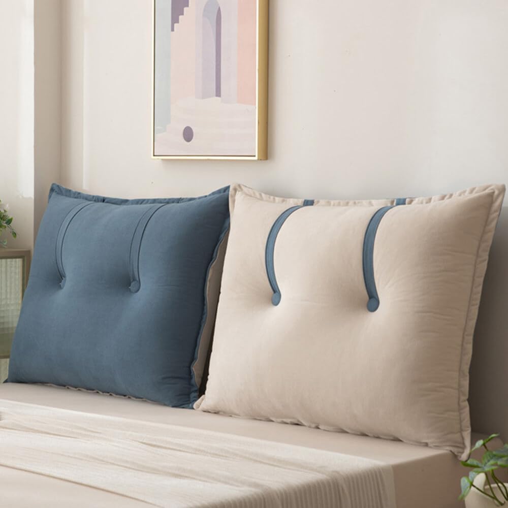 FAVICOVID Almohada de cabecera para cama, almohada de lectura, almohada de respaldo almohada lumbar decorativa para sofá, cojín de apoyo con funda