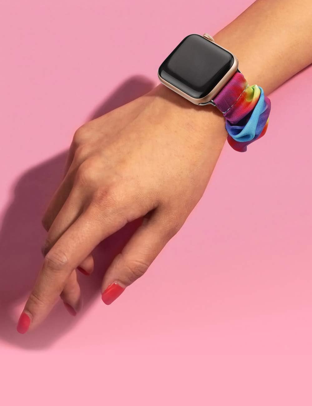 TOYOUTHS 3 paquetes compatibles con Apple Watch Band Scrunchies de 1.614 pulgadas, 1.575 pulgadas, 1.496 pulgadas, tela suave impresa, correas