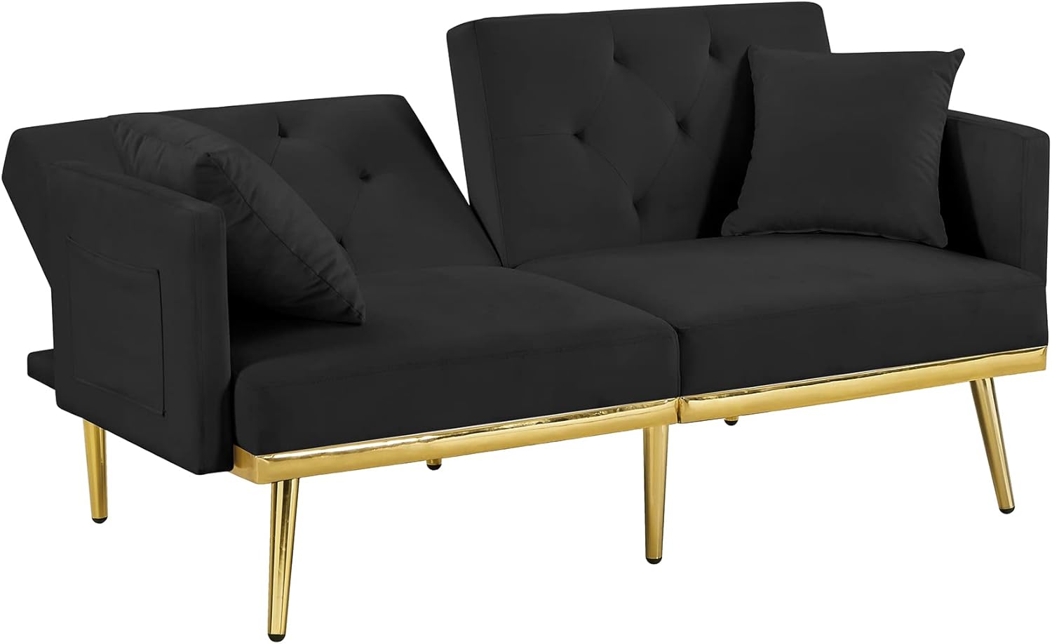 Sofá cama, sofás cama y sofás  Sofá reclinable convertible de 59 pulgadas, moderno, ajustable, de terciopelo, futón, sofás, cama para sala de estar,