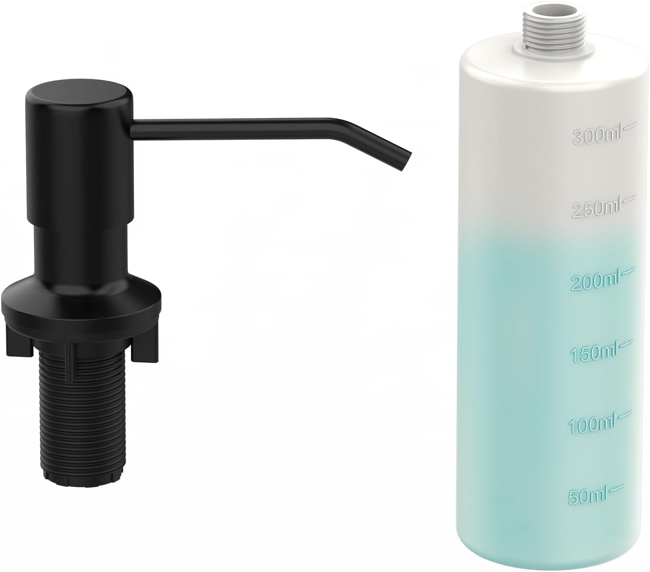 JZBRAIN Dispensador de jabón integrado para recambio de fregadero de cocina de The Top Bar Fregadero de encimera, dispensador de jabón para platos,