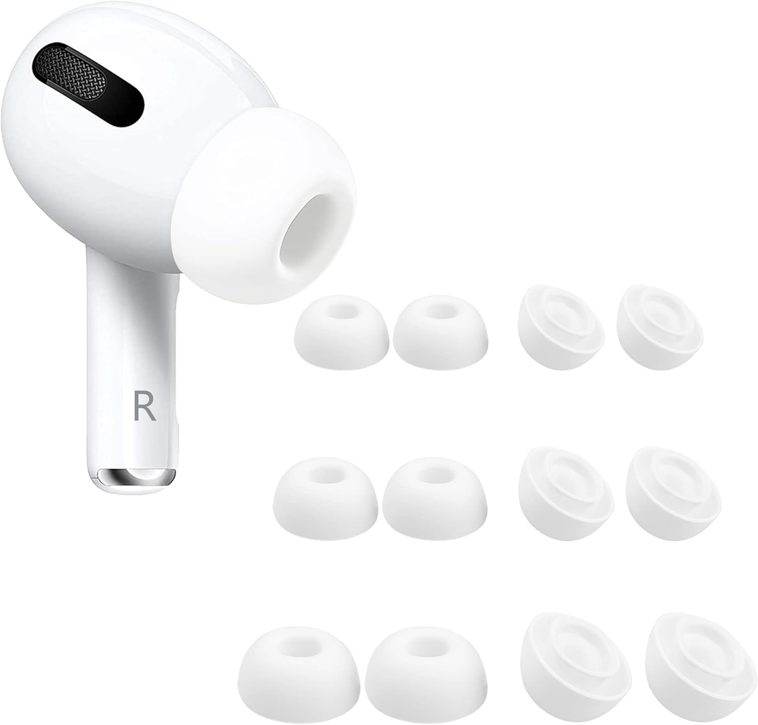 Kedoo 6 pares Puntas de repuesto para Airpods Pro y Airpods Pro de 2 generación 2022, mejores consejos de cancelación de ruido, cabe en la funda de