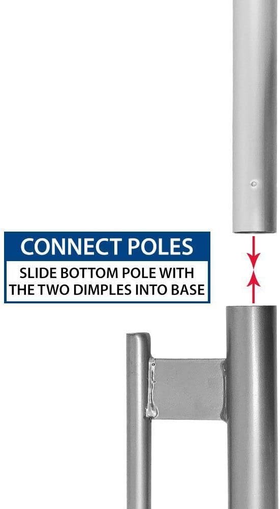 Premium Open (Red &) Windless Flag 16′ Flagpole Kit Ground