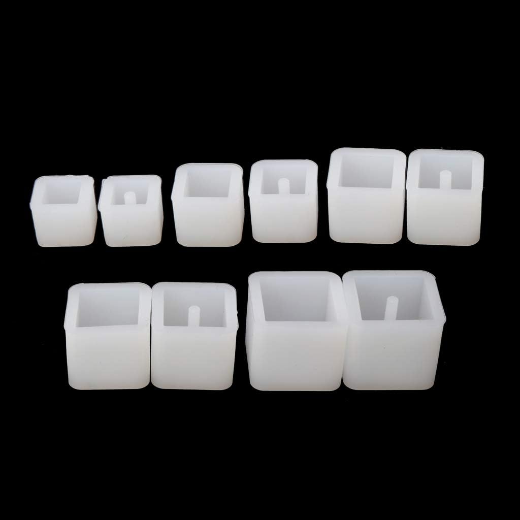 Molde de bolas de silicona con agujero redondo de resina epoxi para joyería, proyecto de manualidades T, 20 unidades