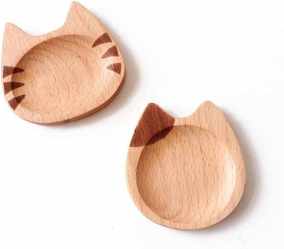 Cucharas de café de madera para gatos, 2 lindos gatos gatitos de madera para cucharas de café, soporte para cucharaditas, decoración de estación de