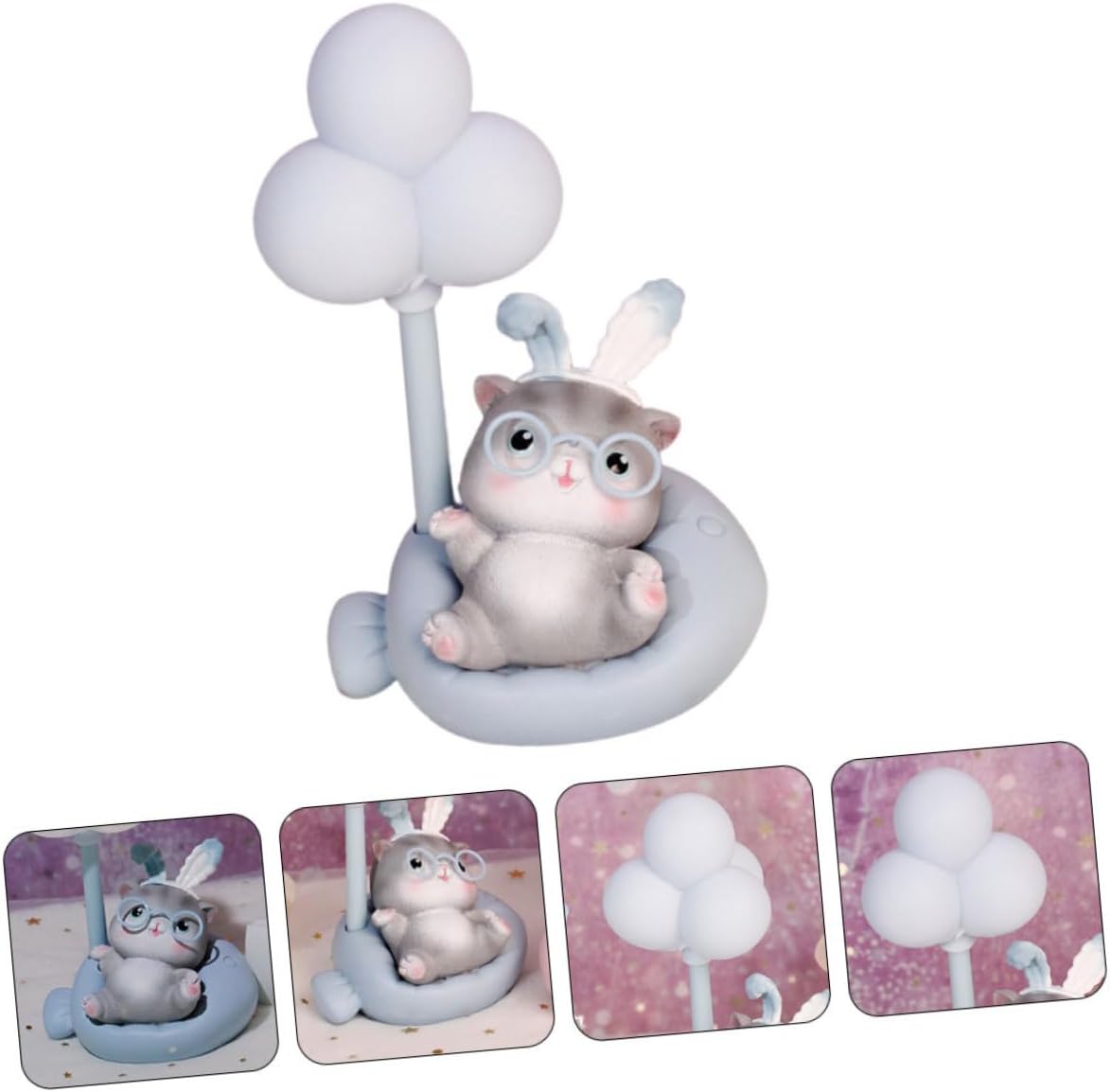 Holibanna Decoración de mesa con luz nocturna de gato, decoración para tartas, luces nocturnas para niños, decoración de escritorio, decoración