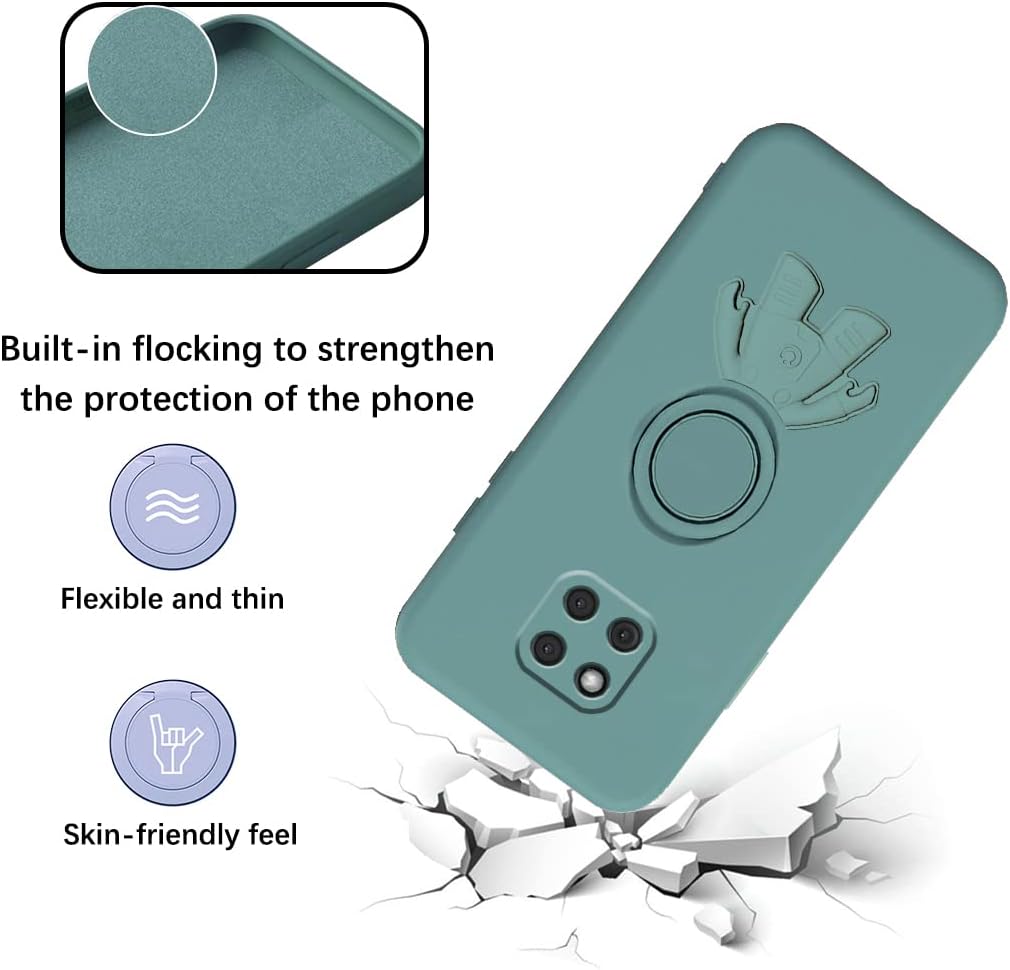 Funda compatible con Huawei Mate 20 Pro con soporte creativo de patrón de astronauta verde, funda para teléfono Huawei Mate 20 Pro con soporte de