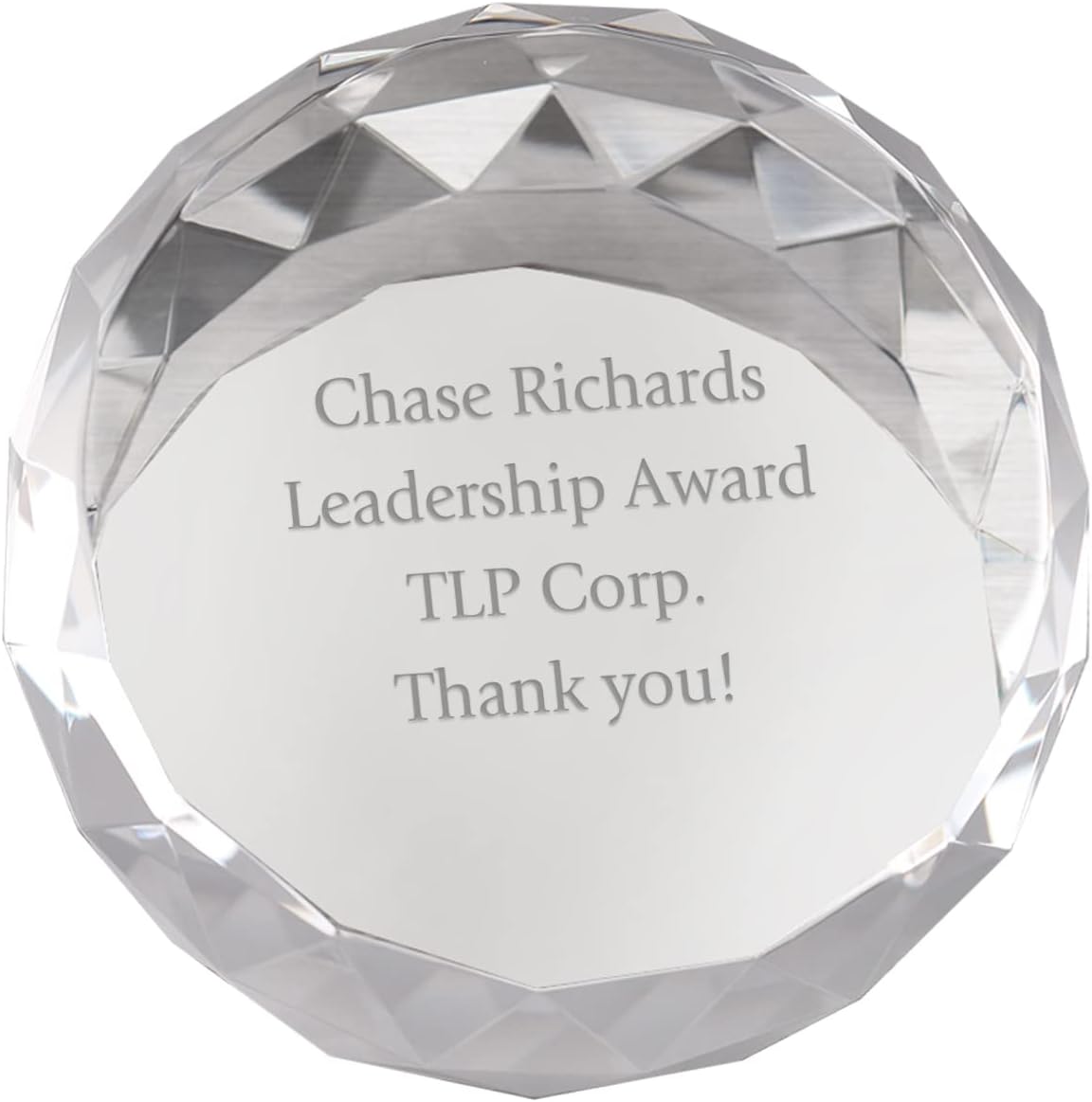 Pisapapeles de cristal grabado  Premio para empleados  Grabado personalizado  Viene en caja de regalo