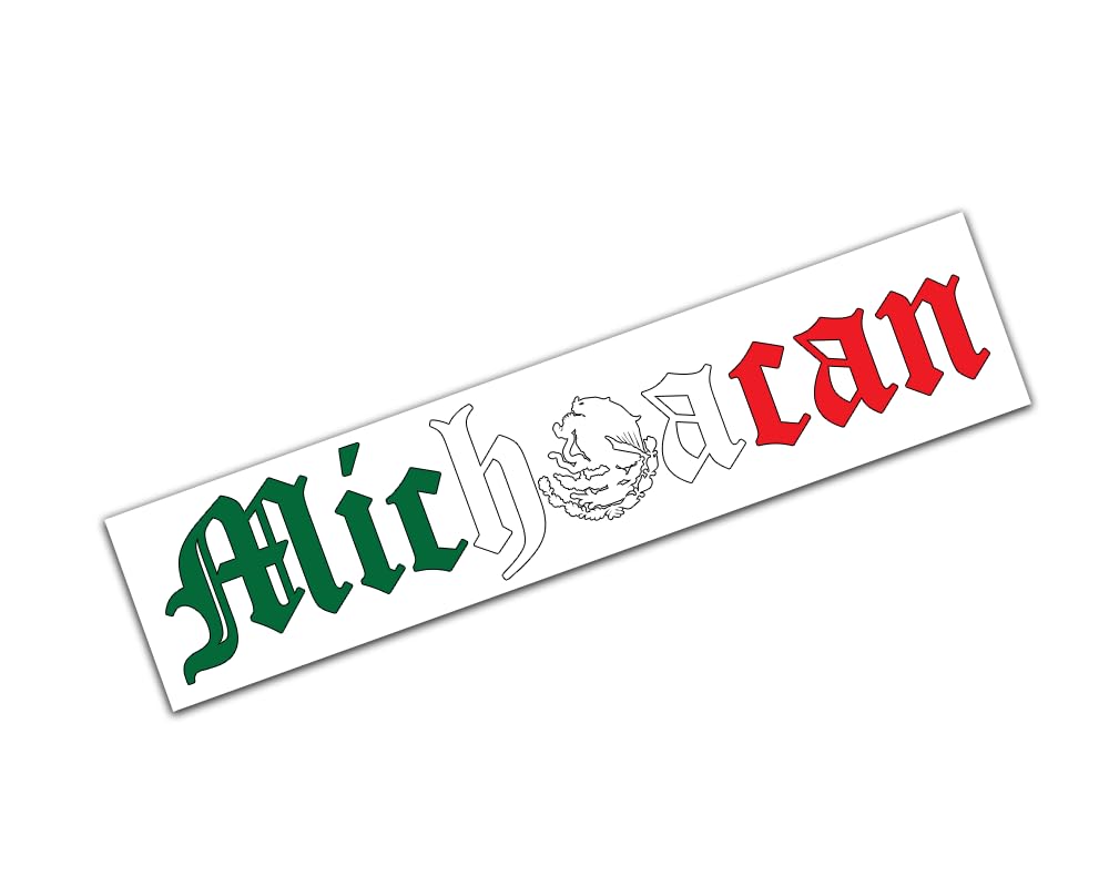 MICHOACAN 3 COLOR Mexico Flag Estados Emblema Decal for Car Truck SUV Window USA Stickers Mexico MICH Michoacan (40″)