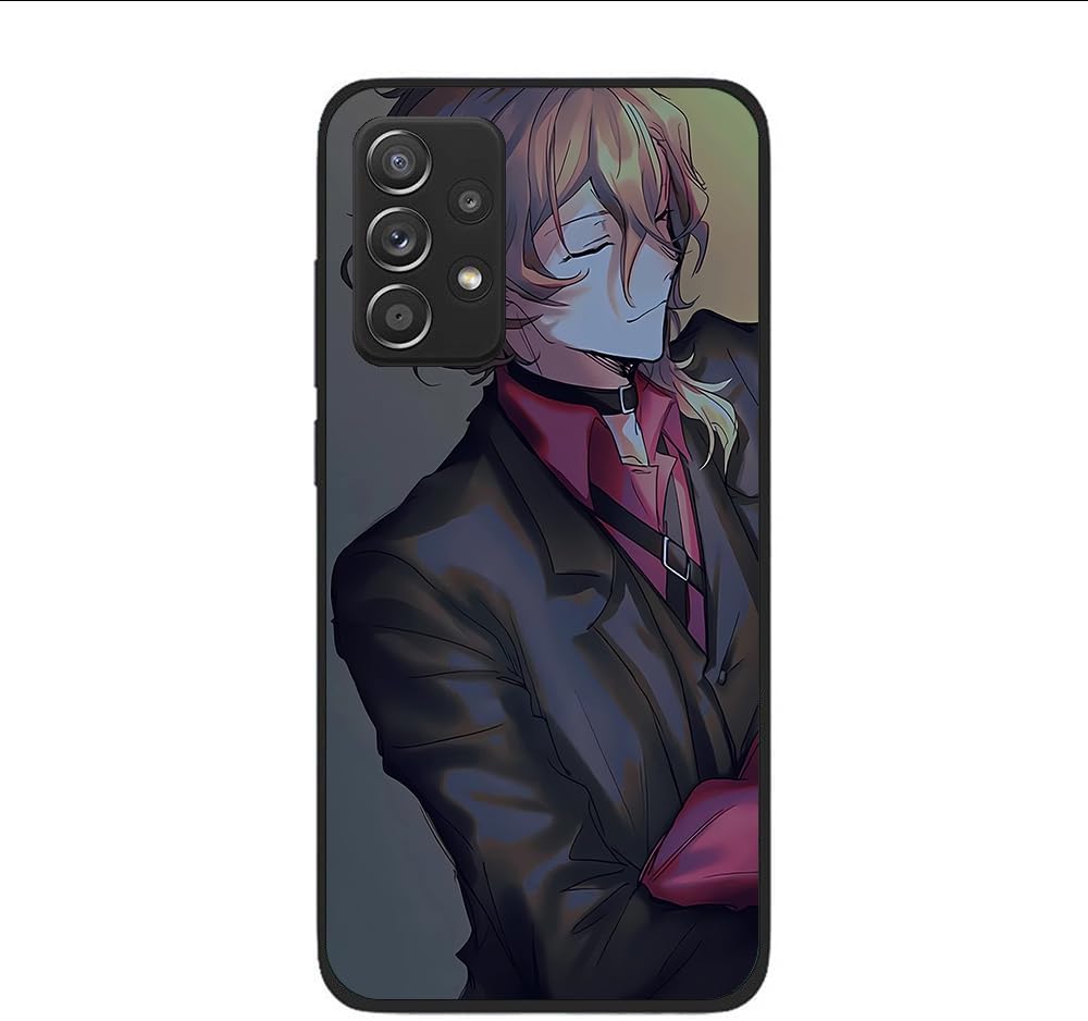 NOLLAM Proteger Negro Suave Mate TPU Inalámbrico De Carga De Gel De Silicona Líquida Funda Para Samsung Galaxy A52 5G Dazai Osamu Anime Japón Role03