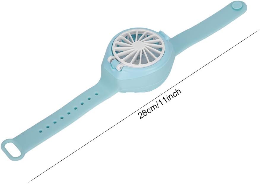 Ventilador con forma de reloj, 3.7 V 11.0×2.4 in, batería de polímero oscilante, ventilador de torre para exteriores, ventilador personal con correa