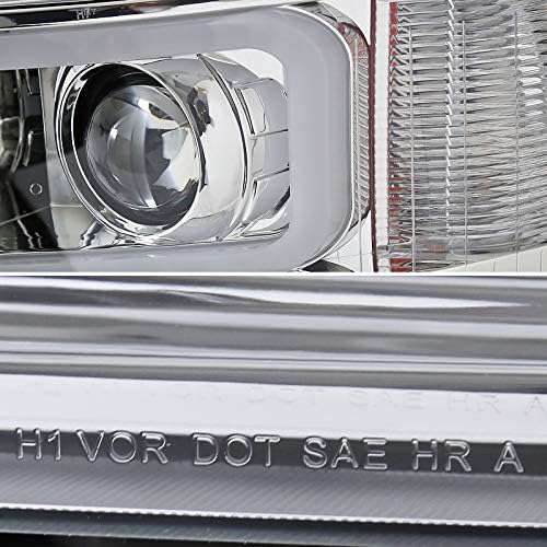 Spec-D Tuning Faros delanteros de proyector de barra de luz LED compatibles con Chevy Silverado 1500 2500 HD 3500 HD 2007-2013, conjunto de faros